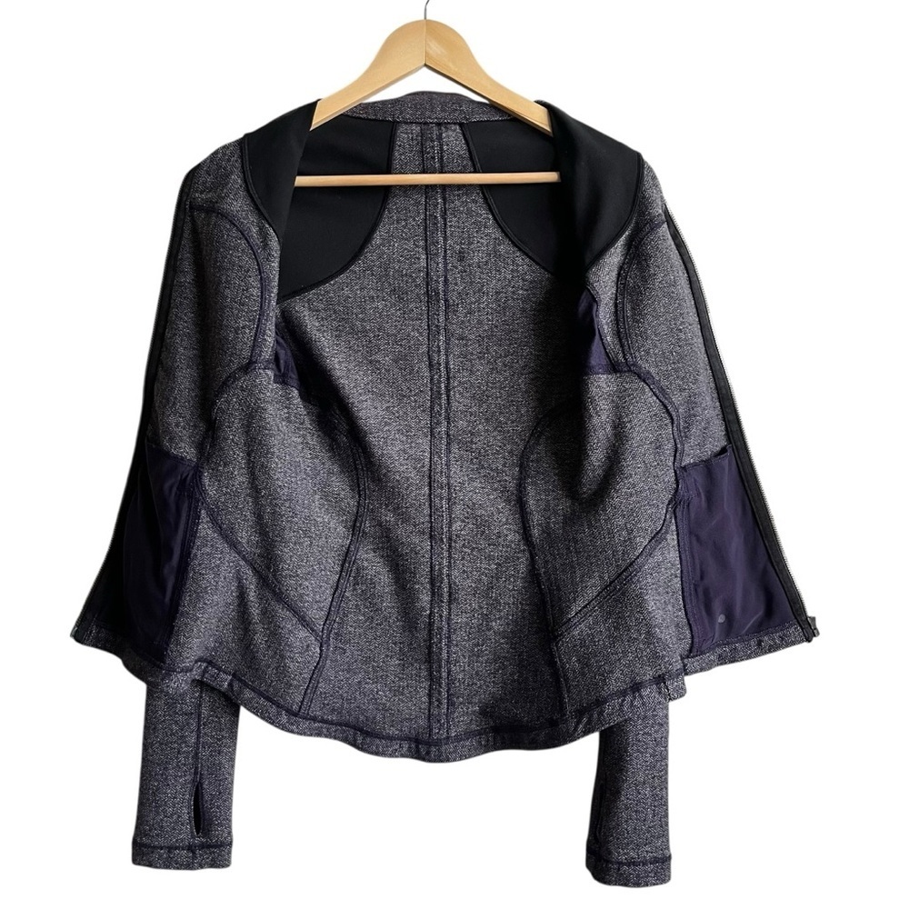 Lululemon Forme Jacket Black Swan Herringbone Luon Size 6 - Picture 9 of 12